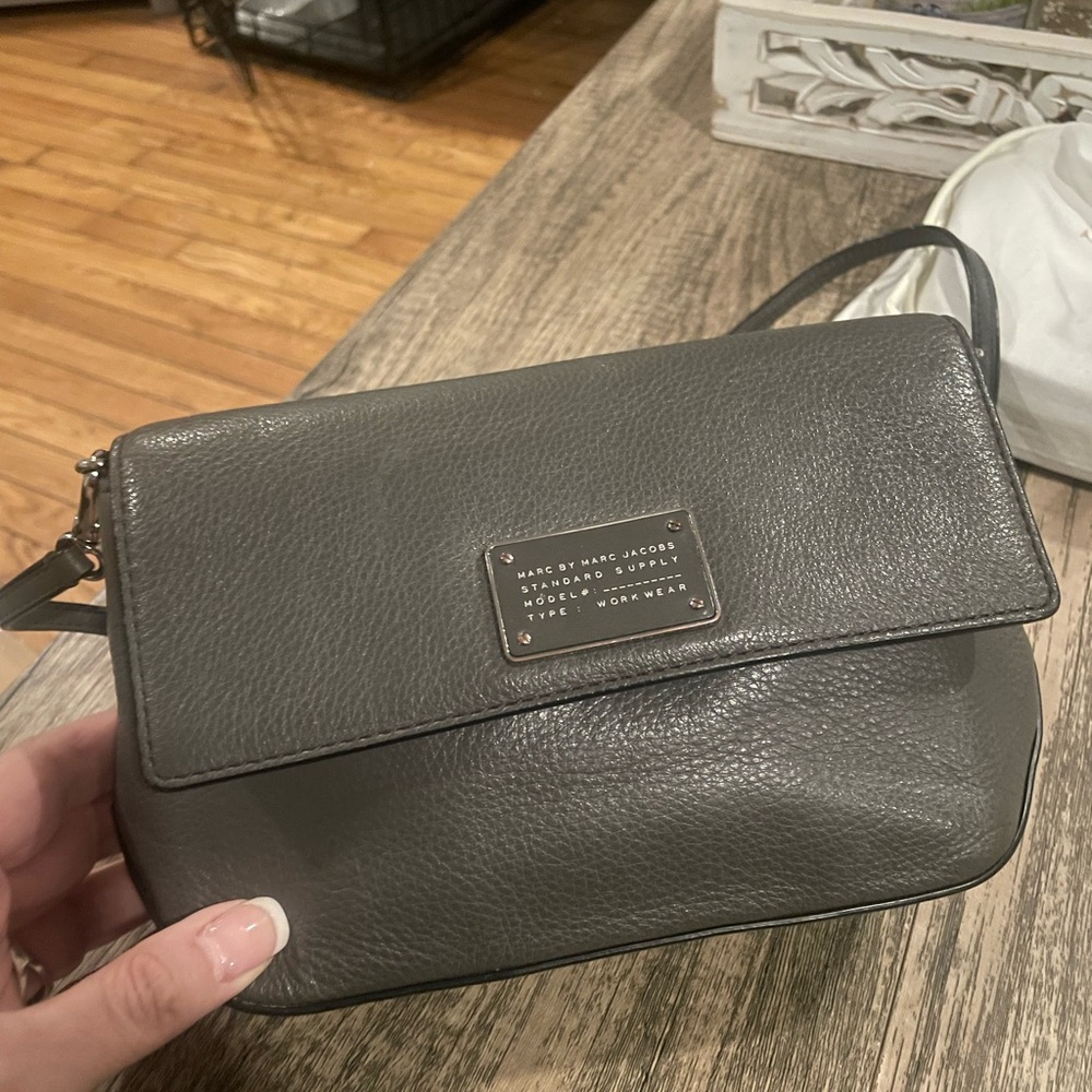 Marc by Marc Jacobs Grey Leather Messenger Bag